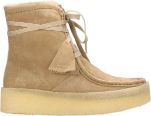 Clarks Beige Suède Enkellaarzen Beige Dames