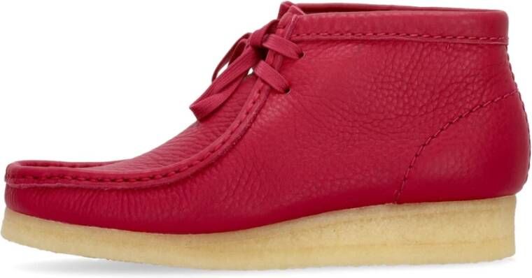 Clarks Berry Leather Wallabee Boot Streetwear Collectie Red Dames