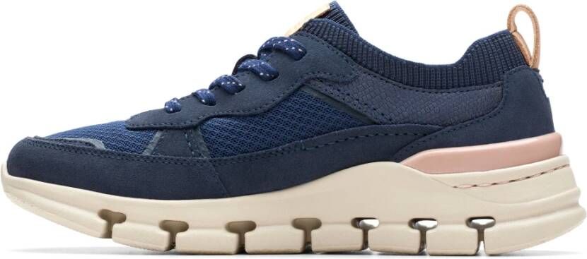 Clarks Blauwe Damessneakers Nature X Cove Blue Dames