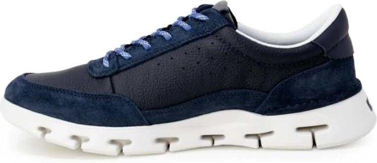 Clarks Blauwe Vetersneakers Lente Zomer Mannen Blue Heren