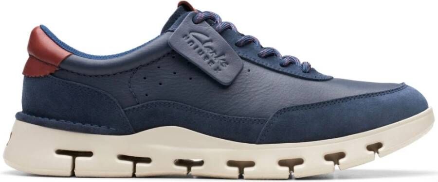Clarks Blauwe Vrijetijdssneakers voor Mannen Blue Heren