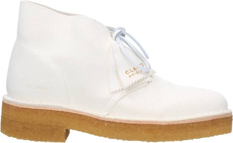 Clarks Boho Suède Enkellaarzen Wit Dames