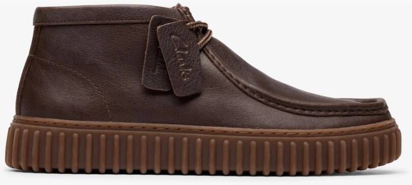Clarks Bruin Leren Heren Enkellaars
