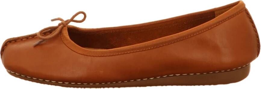 Clarks Bruine leren ballerina's voor dames