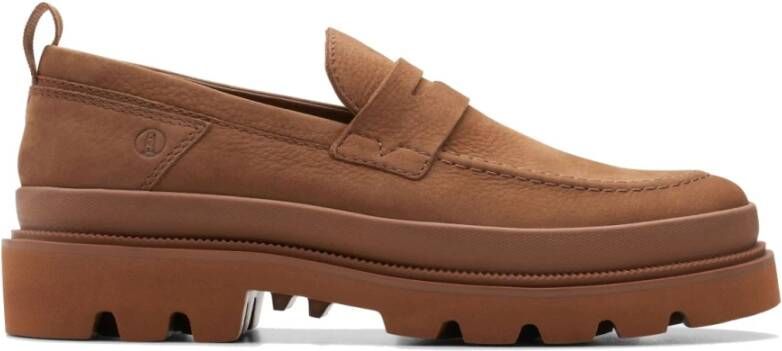 Clarks Bruine Step Loafers voor Mannen Brown Heren