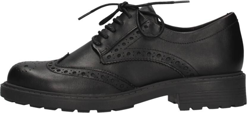 Clarks Chunky Retro Leren Brogue Schoenen Black Dames