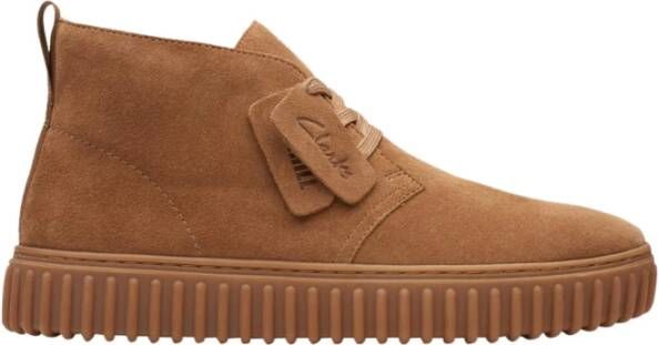 Clarks Chunky Sole Suede Desert Boots Brown Heren