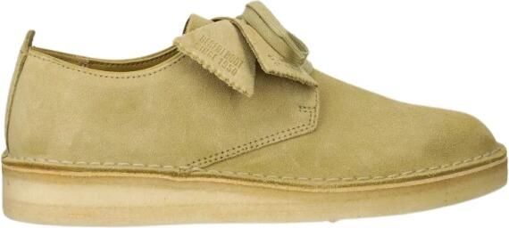 Clarks Coal London Beige Suede Lage veterschoenen Heren