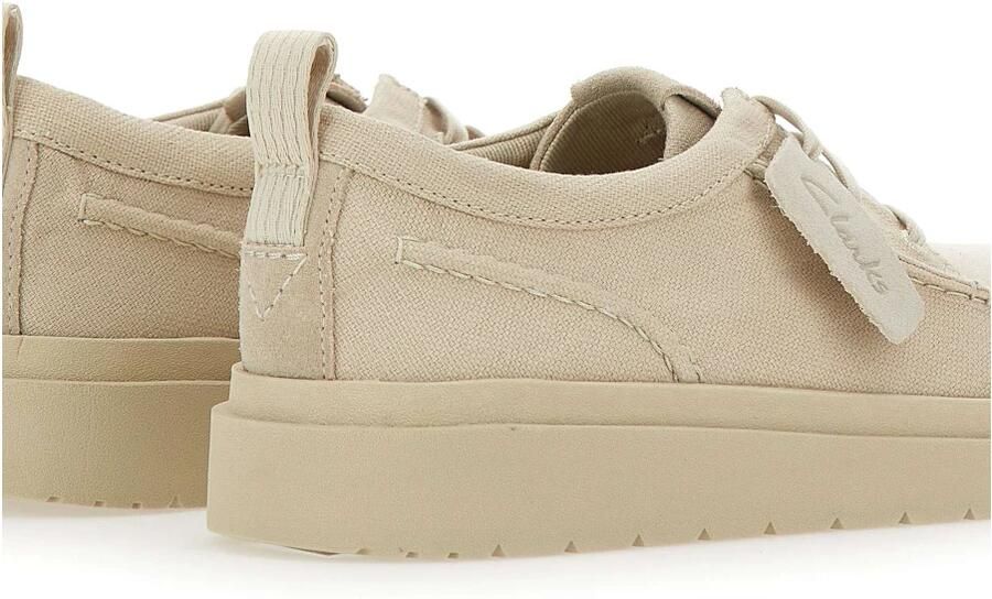 Clarks Crème Canvas Veterschoenen Polden Moc - Foto 2