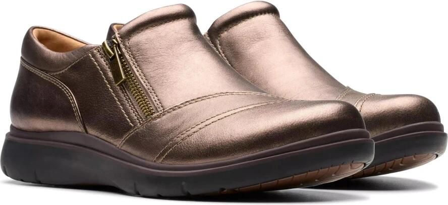 Clarks Bronzen Dames Loafer met Rits Brown - Foto 2