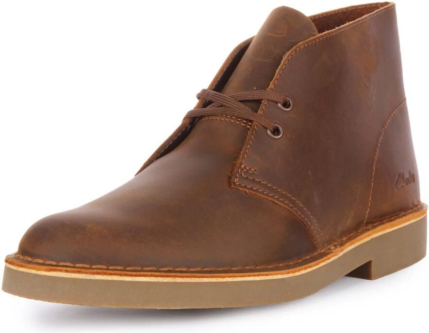 Clarks Veterboot Desert Boot Evo Beeswax Leather Bruin Gevet Leer Verwisselbaar Voetbed - Foto 3