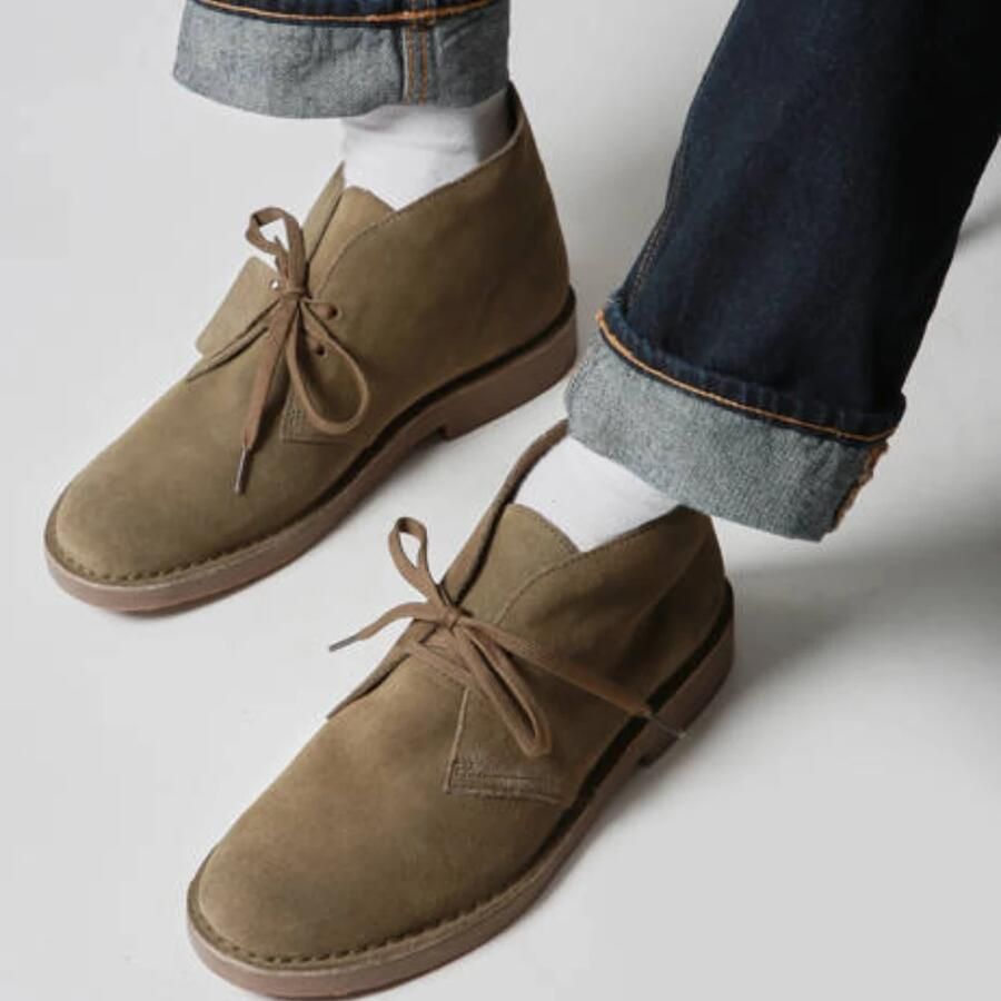 Clarks Wallabee evo suède bootschoenen met panterprint cognac - Foto 4