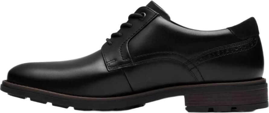 Clarks Zwarte Leren Veterschoenen met Brogue Ontwerp