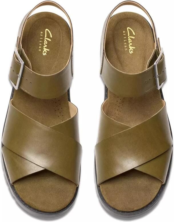 Clarks Groene Damessandaal Premium Comfort