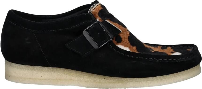 Clarks Zwarte Suède Gesp Wallabee Sneakers