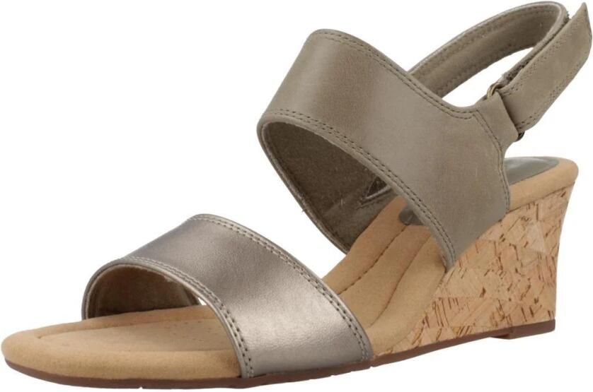 Clarks Metallic Sleehak Sandalen voor Comfort en Stijl - Foto 4
