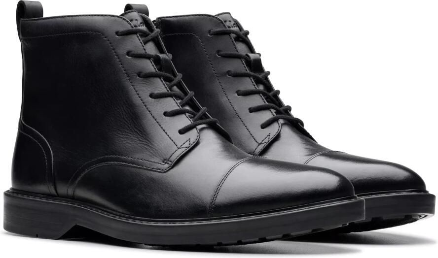 Clarks Zwarte Leren Enkellaars voor Mannen Black Heren - Foto 2