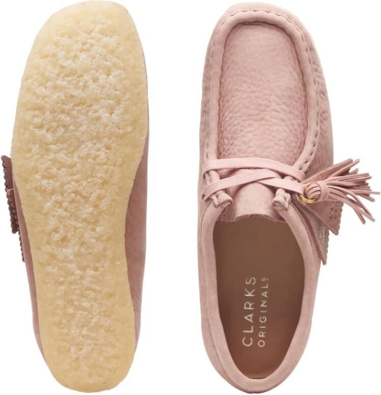 Clarks Wallabee Roze Nubuck Casual veterschoenen Dames - Foto 3