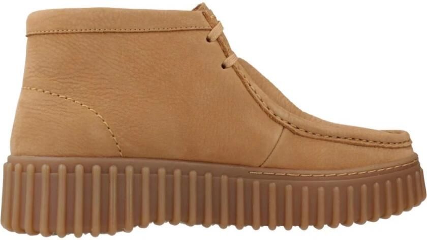 Clarks TORHILL~MOSS~~~~~~~~~~~~~~~~~~ Hoge sneakersVeterlaarzenDames veterschoenenDames sneakersHalf-hoge schoenen Cognac - Foto 5