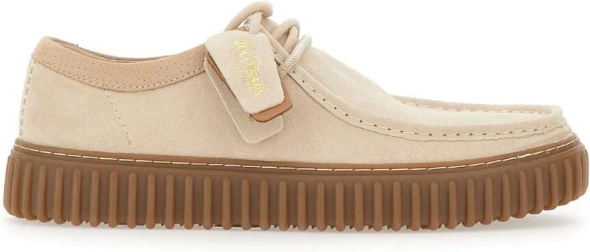 Clarks TORHILL LO Vrije tijdsschoenenHeren veterschoenHeren sneakersCasual Wit beige - Foto 4