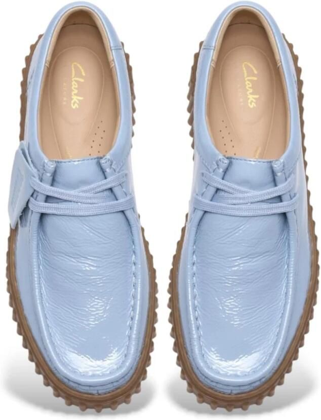 Clarks Dames veterschoenen Torhill Bee 26186669 Lichtblauw lakleer - Foto 3
