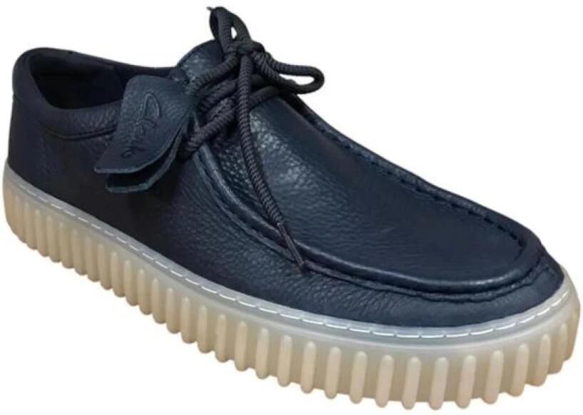 Clarks Blauwe Leren Veterschoenen Blue Heren - Foto 5