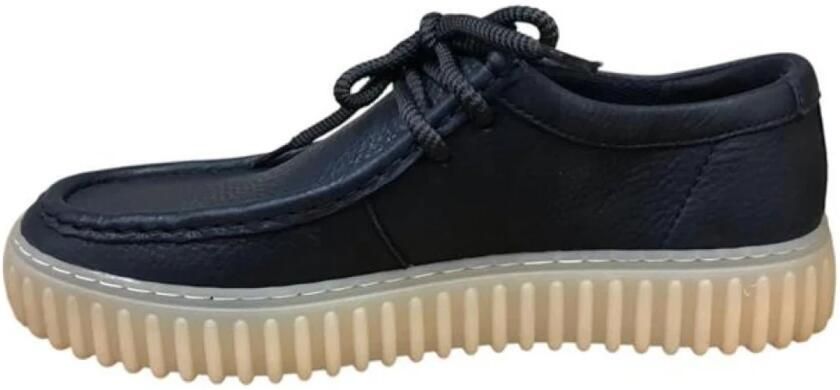 Clarks Blauwe Leren Veterschoenen Blue Heren - Foto 4