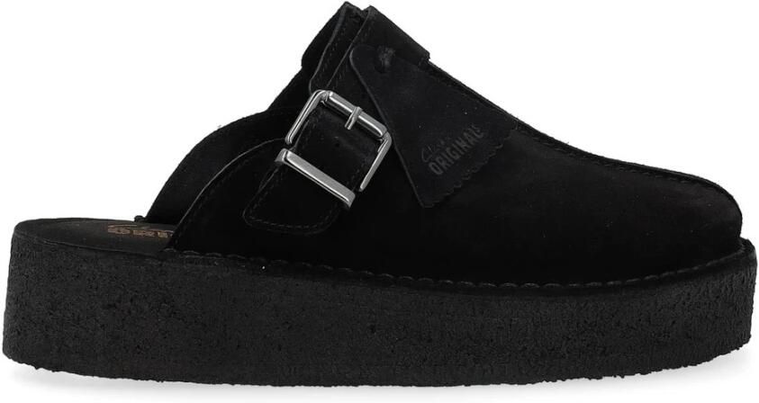 Clarks Stijlvolle Trekwedge Mule Verhoog Stijl Black Dames