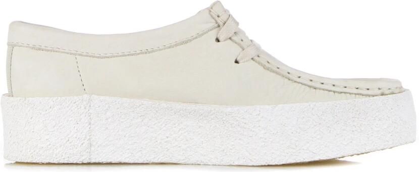 Clarks Witte Wallabee Cup Moccasin Lifestyle Schoen White Dames