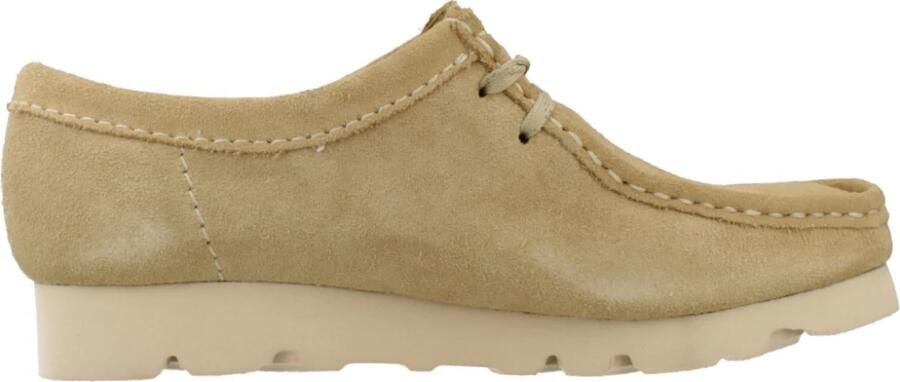 Clarks Originals Dames Wallabee Veterschoen waterdicht beige suède