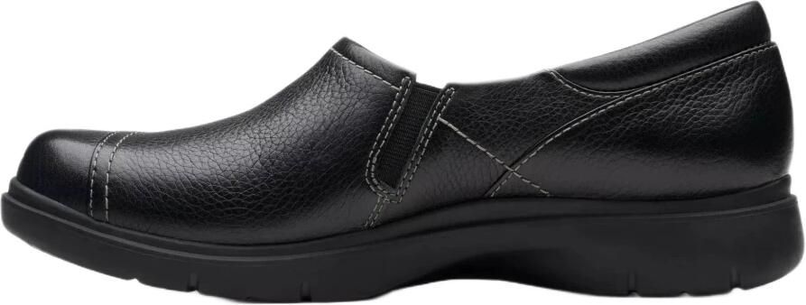 Clarks Zwarte leren instaploafers voor dames