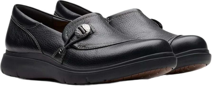 Clarks Zwarte leren instaploafers voor dames