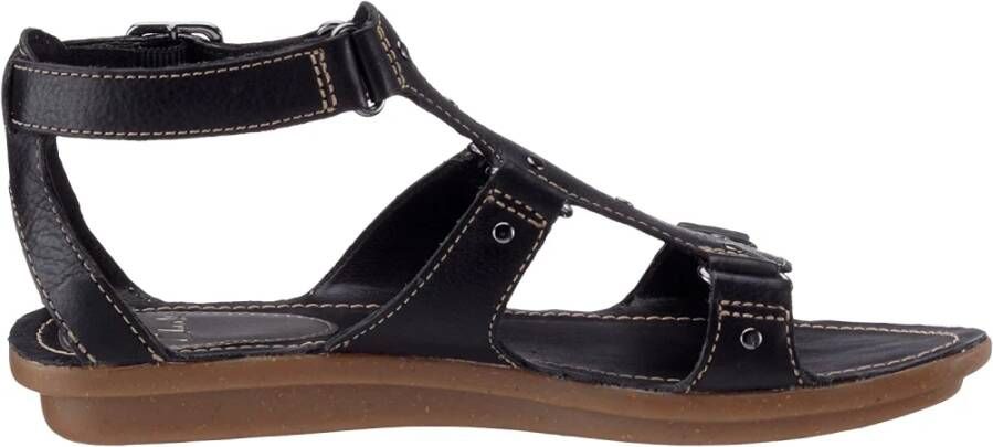 Clarks Comfortabele Leren Sandalen Zwart Dames