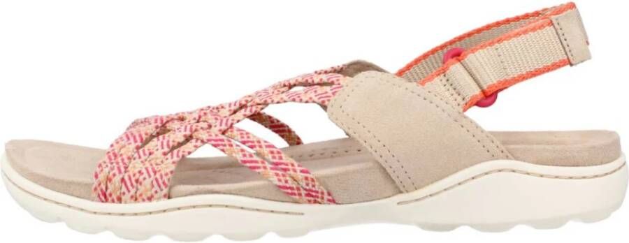 Clarks Comfortabele platte sandalen voor vrouwen Beige Dames