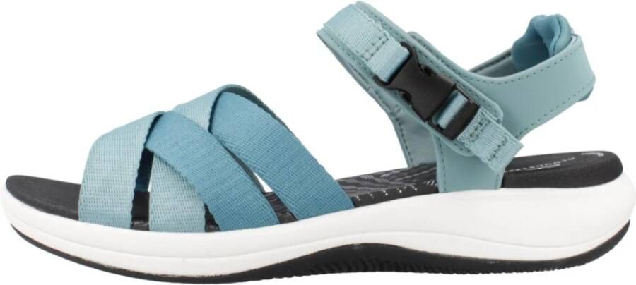 Clarks Comfortabele platte sandalen voor vrouwen Blue Dames