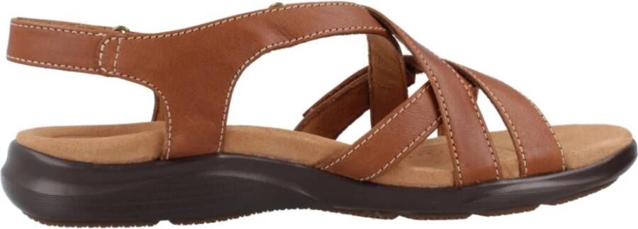 Clarks Comfortabele platte sandalen voor vrouwen Brown Dames