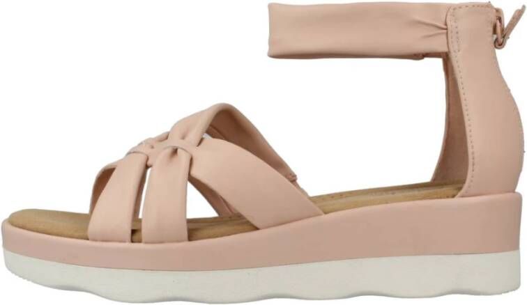 Clarks Comfortabele platte sandalen voor vrouwen Pink Dames