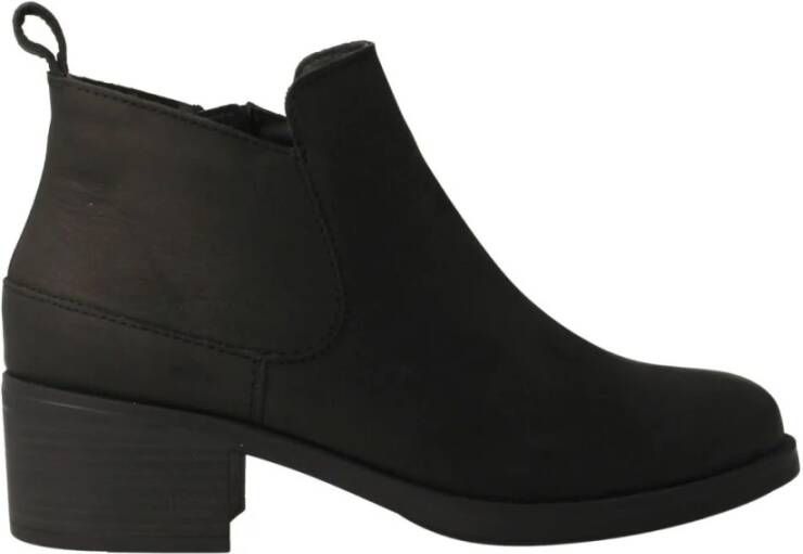 Clarks Dames Enkellaarsjes met Hak Zwart Leer 5 cm Hak Zwart Dames