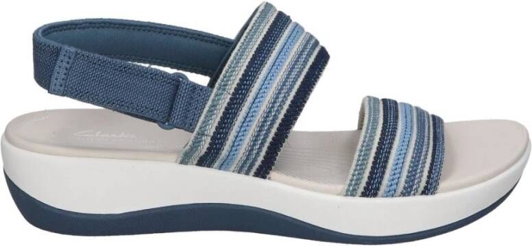 Clarks Stijlvolle Platte Sandalen voor Vrouwen Blue Dames