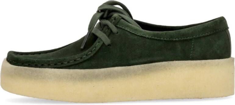 Clarks Donkergroene W Wallabee Cup Streetwear Collectie Green Dames