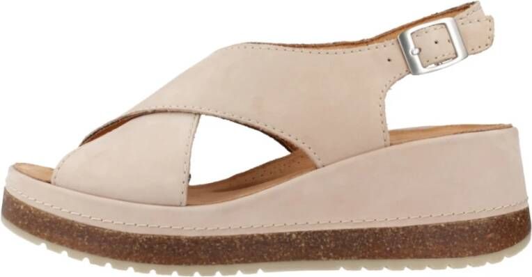 Clarks Flat Sandals Beige Dames