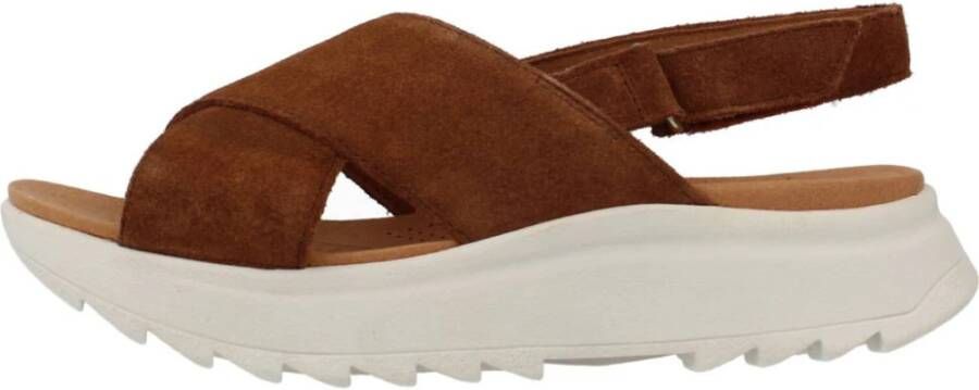 Clarks Flat Sandals Brown Dames