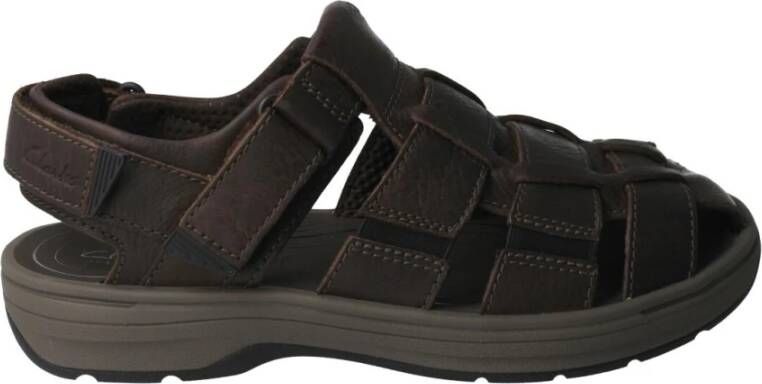 Clarks Flat Sandals Brown Heren