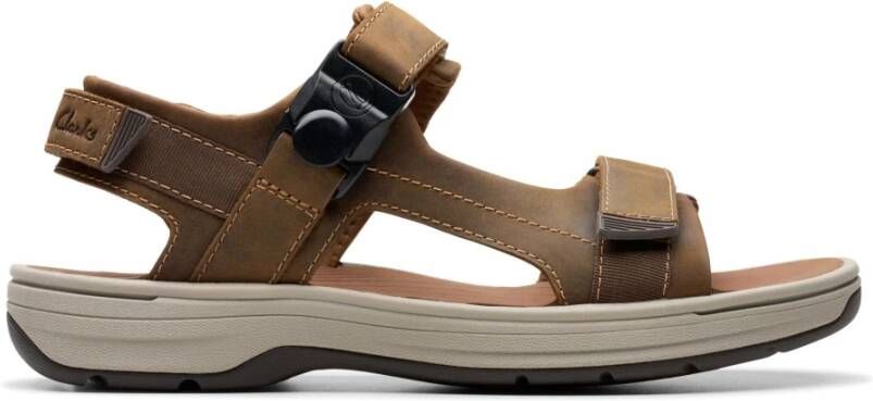 Clarks Flat Sandals Brown Heren