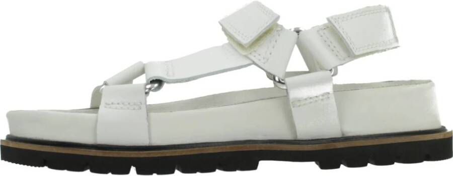 Clarks Flat Sandals White Dames