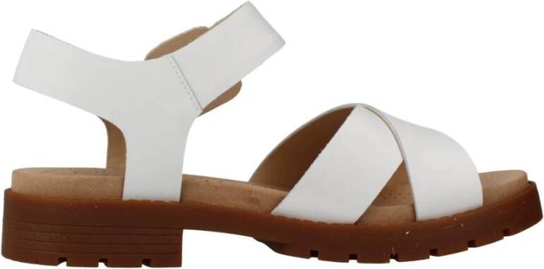 Clarks Flat Sandals White Dames