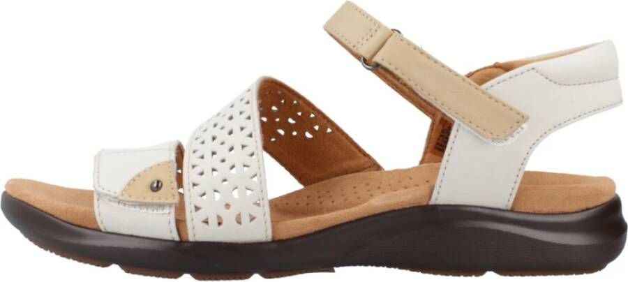 Clarks Flat Sandals White Dames