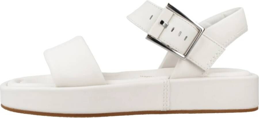 Clarks Flat Sandals White Dames