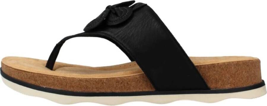 Clarks Flip Flops Black Dames