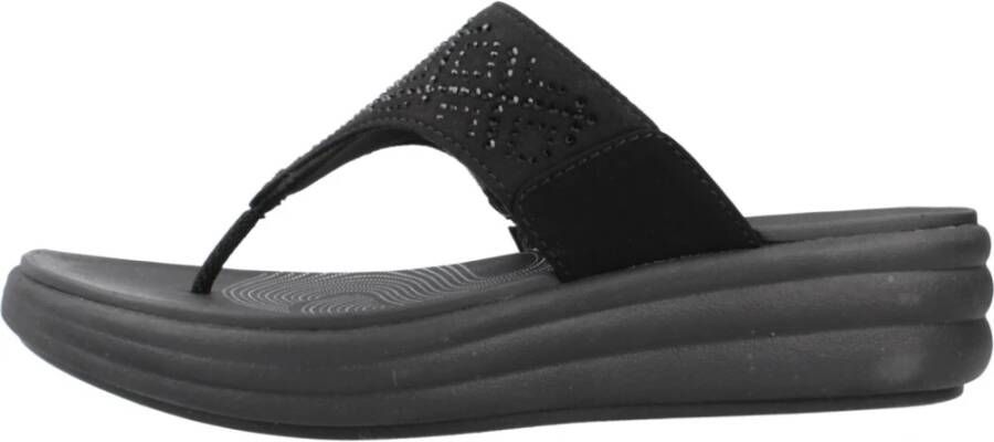 Clarks Zwarte Rhinestone Dames Sandaal Drift Way Black Dames